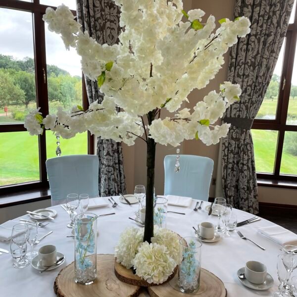 Blossom Tree Table Centrepiece on Log Slices