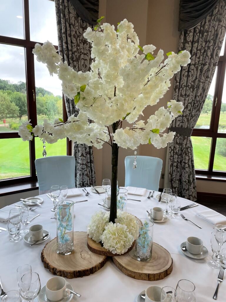 Blossom Tree Table Centrepiece on Log Slices