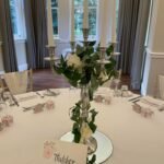 Candelabra Table Centrepiece on Mirror Plate
