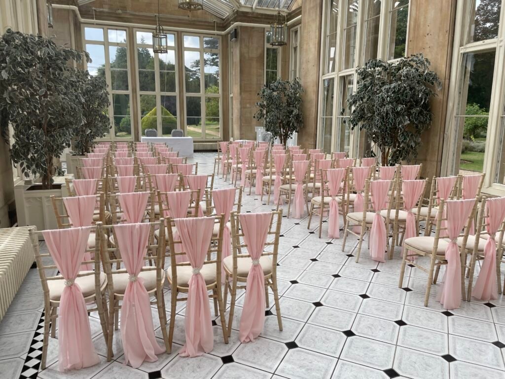 Chair Cover - Vertical Chiffon Drapes 2