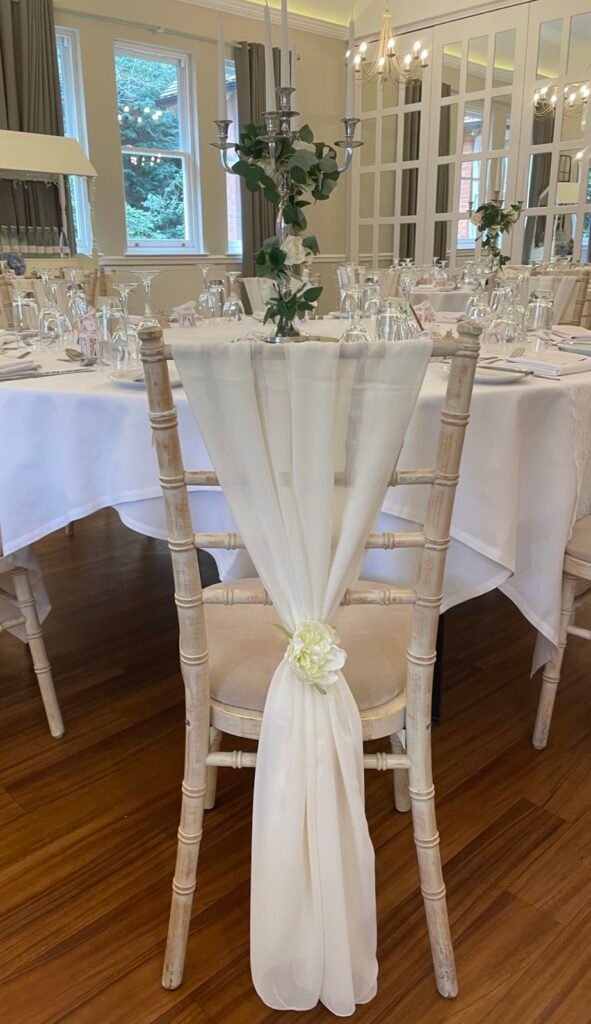 Vertical Chiffon Drape with Flower Clip