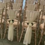 Vertical Chiffon Drapes with Flower Clips