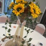 Martini Vase Table Centrepiece on Log Slice