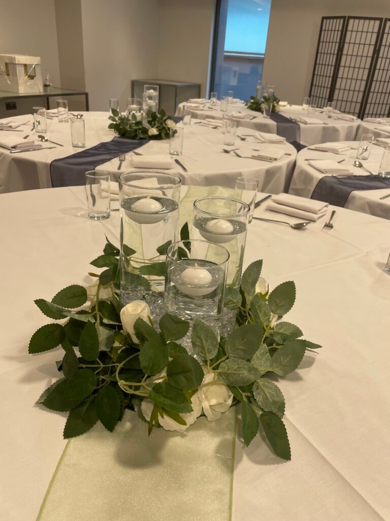 Trio of Cylinder Vases Table Centrepiece