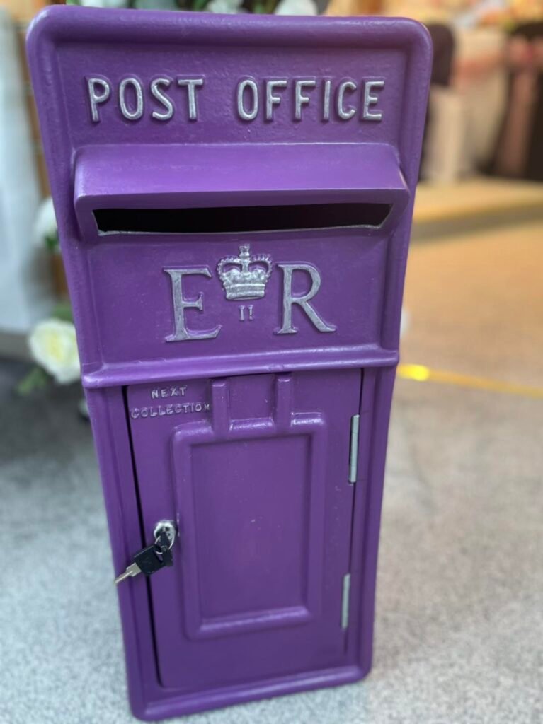 Purple Post Box, wedding post box