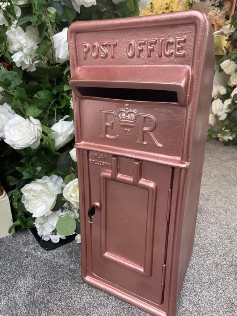 Rose Gold Post box hire, weddings