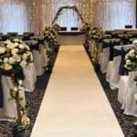 Wedding Ceremony Room Decor with Rose Trees