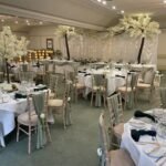 Wedding Reception Decor with Large Canopy Trees