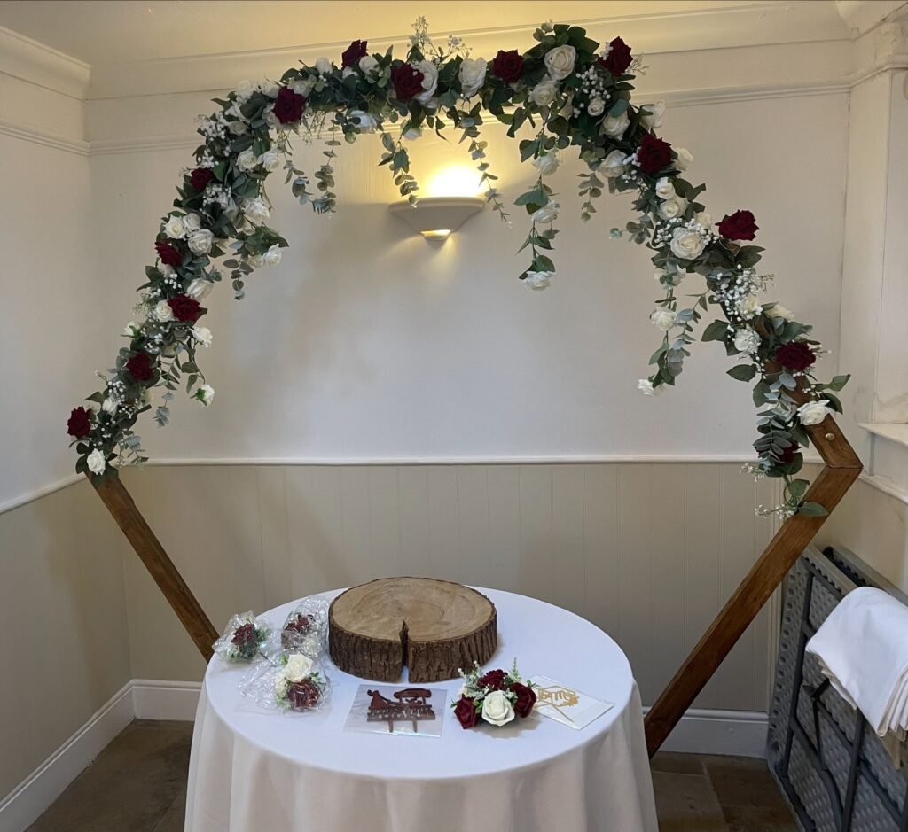 Rustic Floral Hex Backdrop